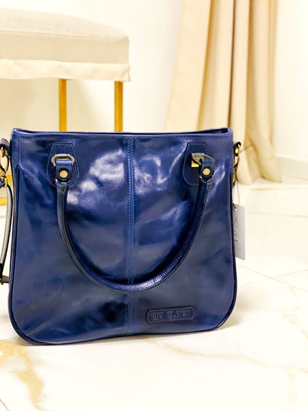 Imagen de Cartera Brit Azul Milano Lagarto