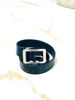 Imagen de Cinto de Cuero Negro Croco  Hebilla Rectangular