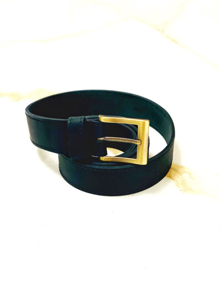 Imagen de Cinto de Cuero Unisex Negro Engrasado