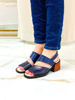 Imagen de Sandalia Perkin Azul Lagarto Milano