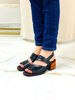 Imagen de Sandalia Perkin Negro Croco Milano