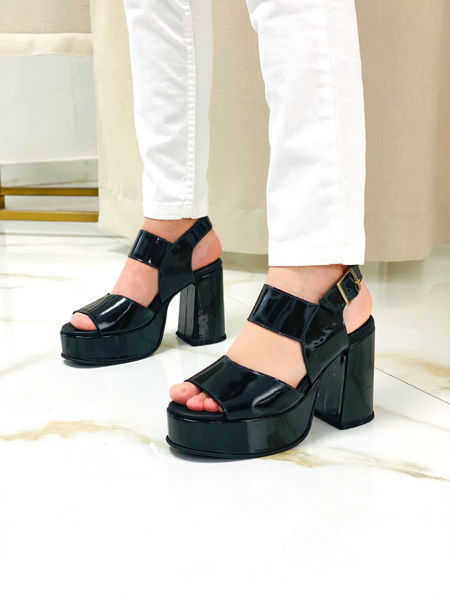 Imagen de Sandalia Wohler Negro Charol