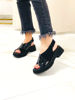 Imagen de Sandalia Pitt Negro Charol Gamuza