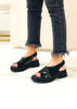 Imagen de Sandalia Pitt Negro Charol Gamuza
