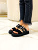Imagen de Sandalia Whoopi Negro Gamuza Charol
