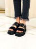 Imagen de Sandalia Whoopi Negro Gamuza Charol