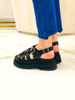 Imagen de Sandalia Hanks Negro Milano Gamuza