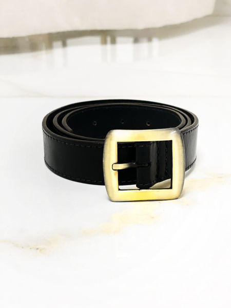 Imagen de Cinto de Cuero Negro Milano