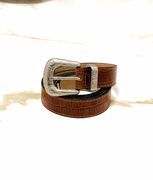 Imagen de Cinto de Cuero Whisky Croco