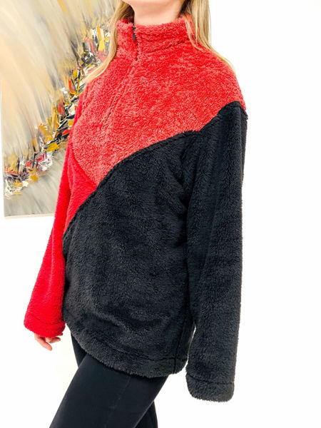 Imagen de Buzo Finnigan Negro Rojo y Rosa