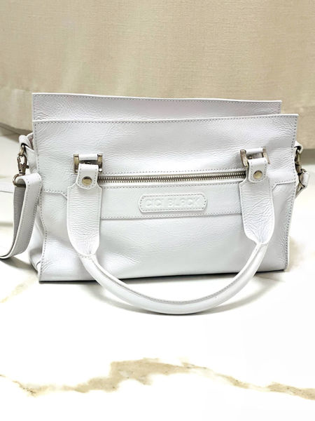 Imagen de Cartera Scarlett Blanco Charol Arrugado