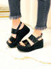 Imagen de Sandalia Keops Negro Lagarto Charol