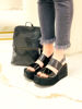 Imagen de Sandalia Keops Negro Lagarto Charol