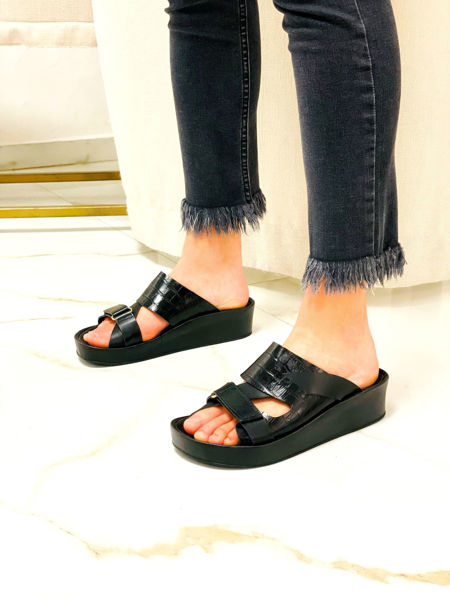 Imagen de Sandalia Fenice Negro Croco