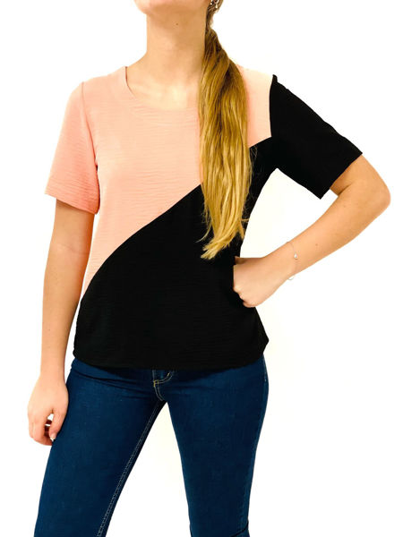 Imagen de Blusa Chebbi Rosa y Negra