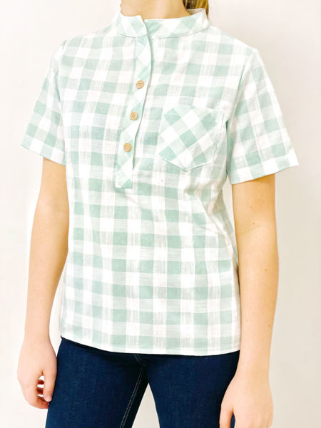 Imagen de Blusa Marrakech Cuadros Verde