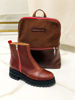 Imagen de Bota Lavinia Chocolate y Rojo