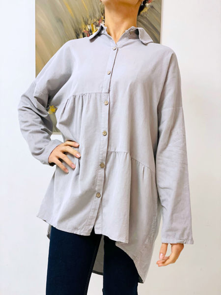 Imagen de Camisa Aretha Gris Claro Pana