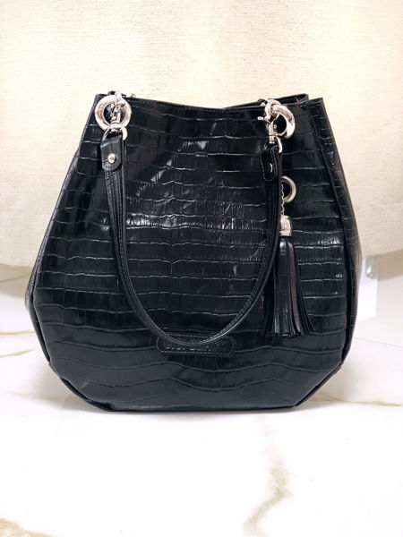 Imagen de Cartera Monaco Negro Croco Total