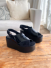 Imagen de Sandalia Scopello Negro Charol Nobuck