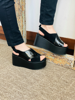 Imagen de Sandalia Scopello Negro Charol Nobuck
