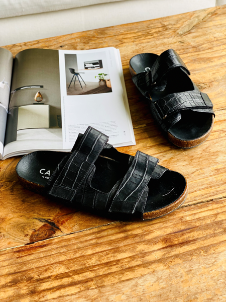 Imagen de Sandalia Banff Negro Croc