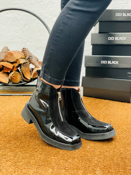 Imagen de Bota Stark Negro Charol Nobuck