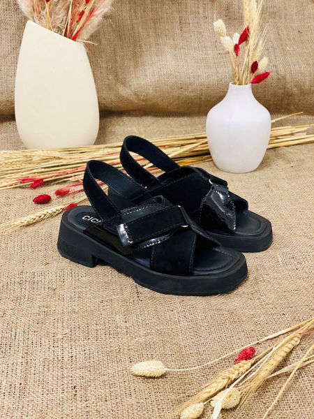 Imagen de Sandalia Palermo Negro Charol
