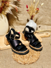 Imagen de Sandalia Salerno Negro Lagarto Milano