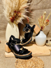 Imagen de Sandalia Salerno Negro Lagarto Milano