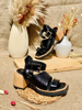 Imagen de Sandalia Salerno Negro Lagarto Milano