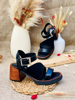 Imagen de Sandalia Salerno Negro Nobuck Milano