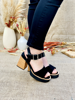 Imagen de Sandalia Verona Negro Nobuck Milano