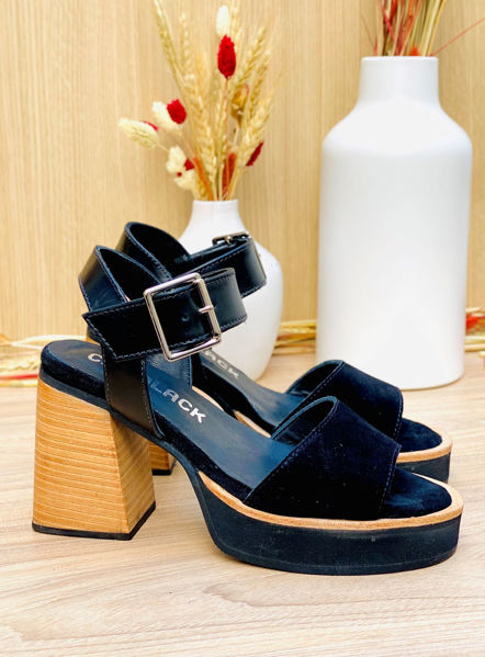 Imagen de Sandalia Verona Negro Nobuck Milano