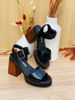 Imagen de Sandalia Verona Negro Lagarto Milano