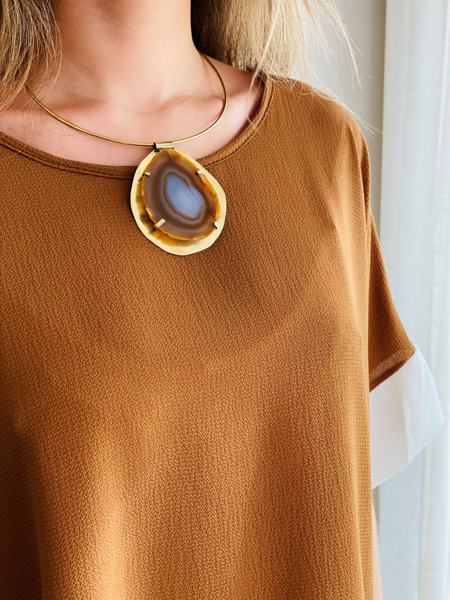 Imagen de Collar de Piedra Ancona Marron