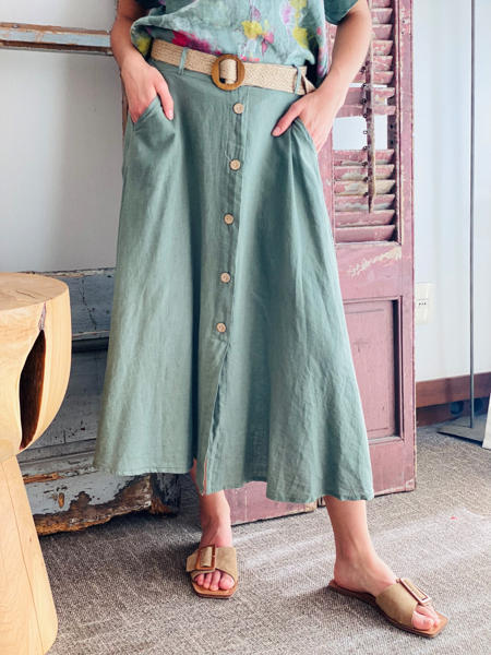 Imagen de Pollera Menfi Verde Oliva