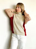 Imagen de Polera Dobby Bordo Rosa y Natural