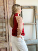 Imagen de Polera Dobby Bordo Rosa y Natural