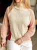Imagen de Polera Dobby Bordo Rosa y Natural