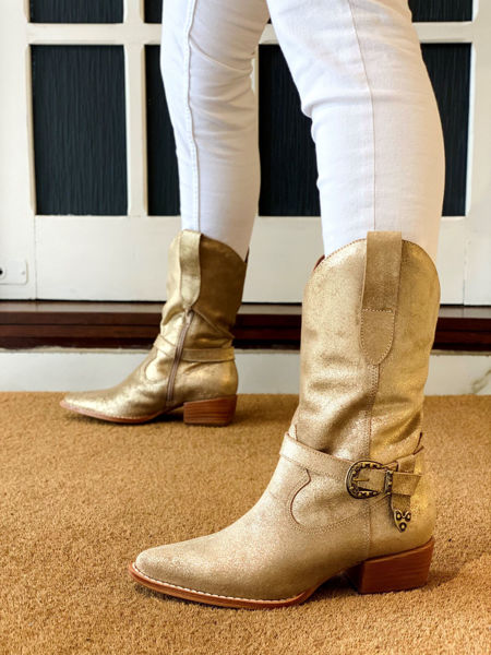 Imagen de Bota Texana Dortmund Oro Craquelado