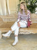 Imagen de Buzo Flatts Blanco Bordo