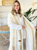 Imagen de Chal Lana Merino Crudo con camel