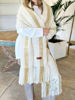 Imagen de Chal Lana Merino Crudo con camel